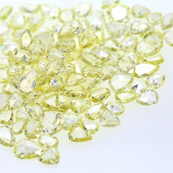 Natural Fancy Yellow Fancy shape Rose cut Diamond 0.50 ct to 0.95 ct sizes. VS-SI