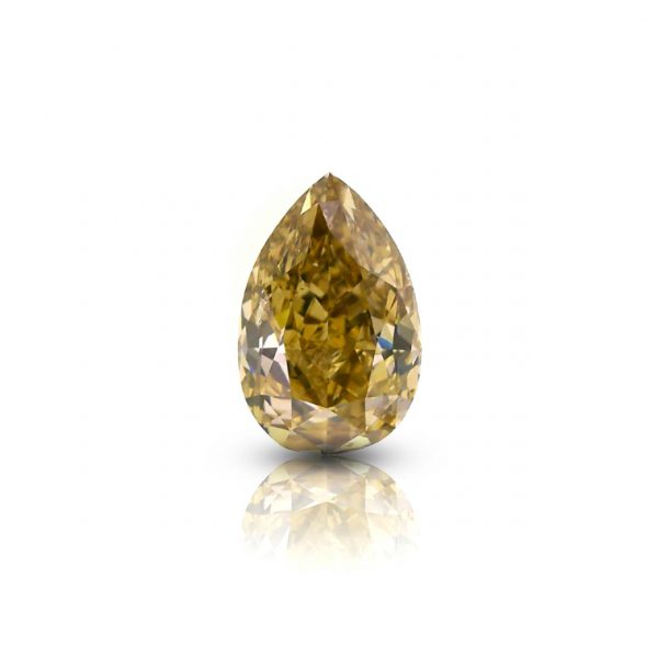 1.84 Ct. Natural Fancy Brown Yellow Pear Shape SI2 Diamond. GIA Certified