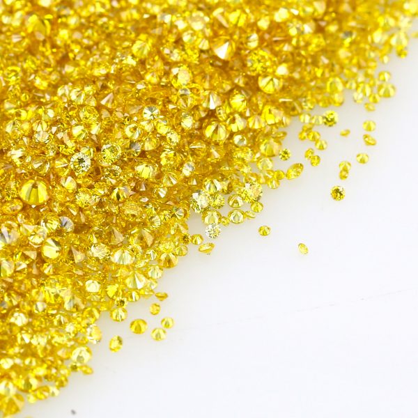 Natural Fancy Vivid Yellow 0.002 CT TO 0.20 Ct. Round Brilliant Mix size. VS-SI Canary Yellow