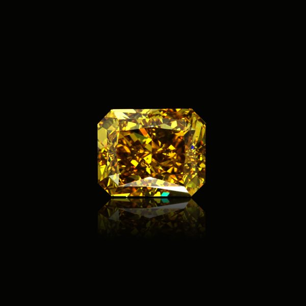 3.01 Ct. Natural Fancy Brownish Yellow Radiant Shape VS1 Diamond.