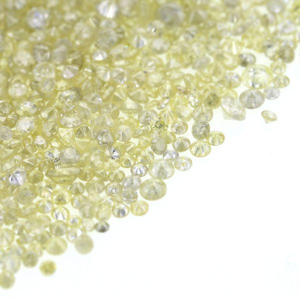 Natural Very Light Yellow 0.002 CT TO 0.20 Ct. Round Brilliant Mix size. I1-I3