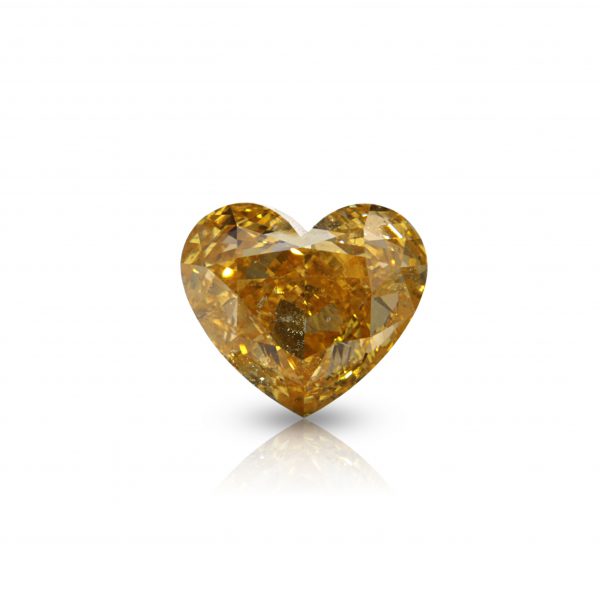 Natural Fancy Brownish Yellow 1.35 ct. Heart shape Diamond, IIDGR "DE BEERS" Certified.