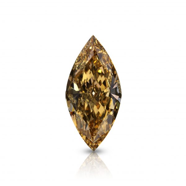 Natural Fancy Yellowish Brown 2.09 ct. Marquise shape Diamond, IIDGR "DE BEERS" Certified.