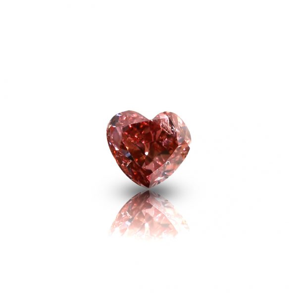 Natural fancy Deep Orangy Pink 0.30 ct. Heart shape diamond. GIA