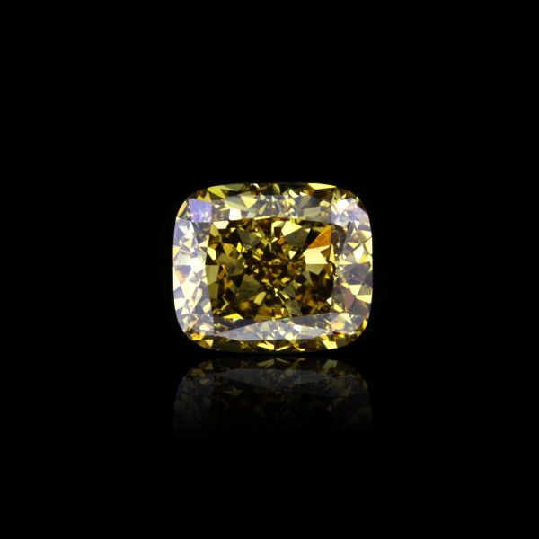 3.32 Ct. Natural Deep Brown-yellow Cushion Shape VS2 Diamond. GIA certified