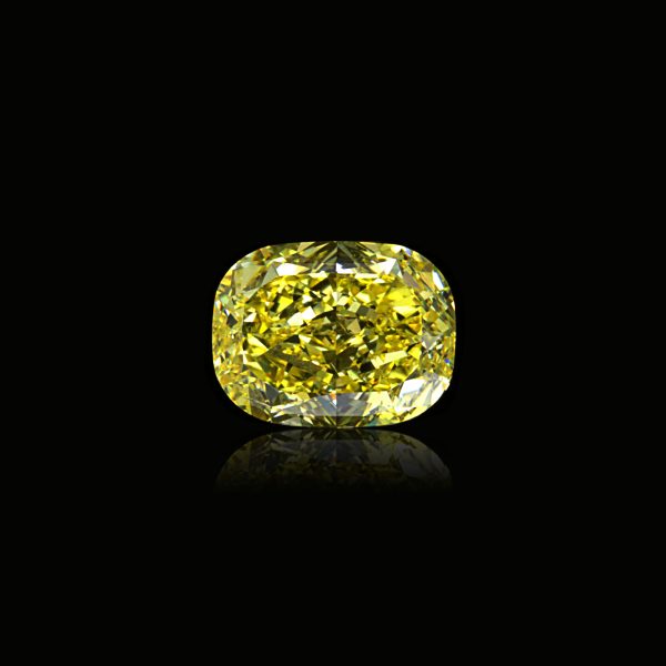 2.02 Ct. Natural Fancy Intense Yellow SI2 Cushion modified brilliant shape Diamond, GIA certified