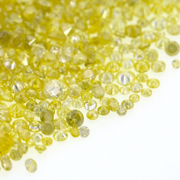 Natural Light Yellow 0.002 CT TO 0.20 Ct. Round Brilliant Mix size. I2 Cap Color