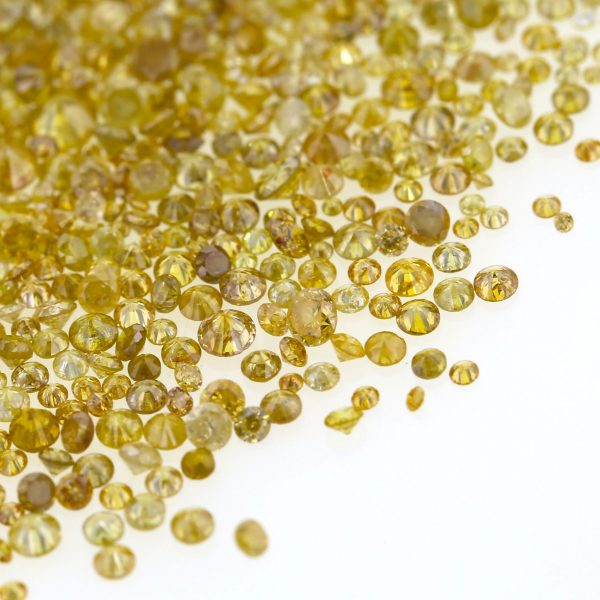 Natural Fancy Brownish Yellow 0.002 CT TO 0.20 Ct. Round Brilliant Mix size. I