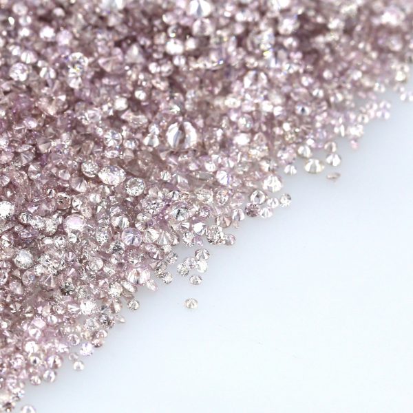 Natural Fancy Light Pinkish Purple 0.002 ct to 0.08 ct Round Brilliant cut Diamonds.