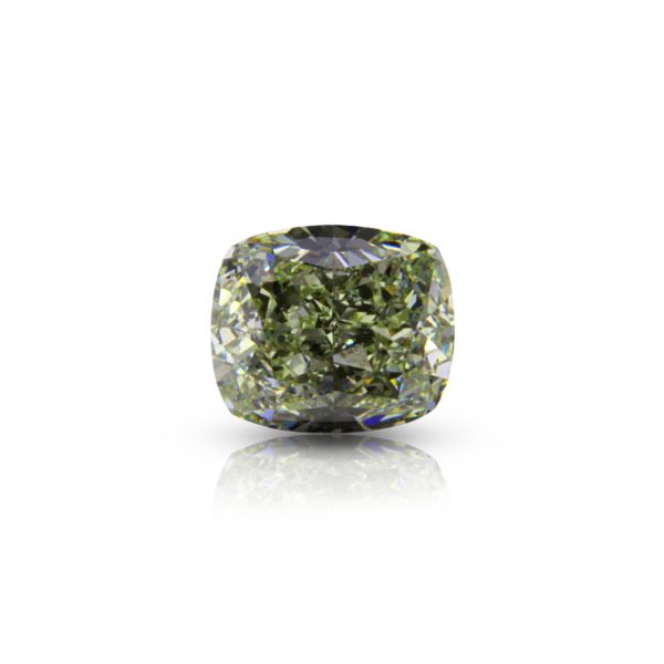 Natural Fancy Yellow Green 1.37 ct. VS2 Cushion shape Diamond, GIA certified,